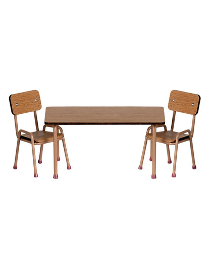 Maileg Mouse Table + Chair Set In Dark Powder