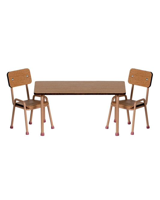 Maileg Mouse Table + Chair Set In Dark Powder