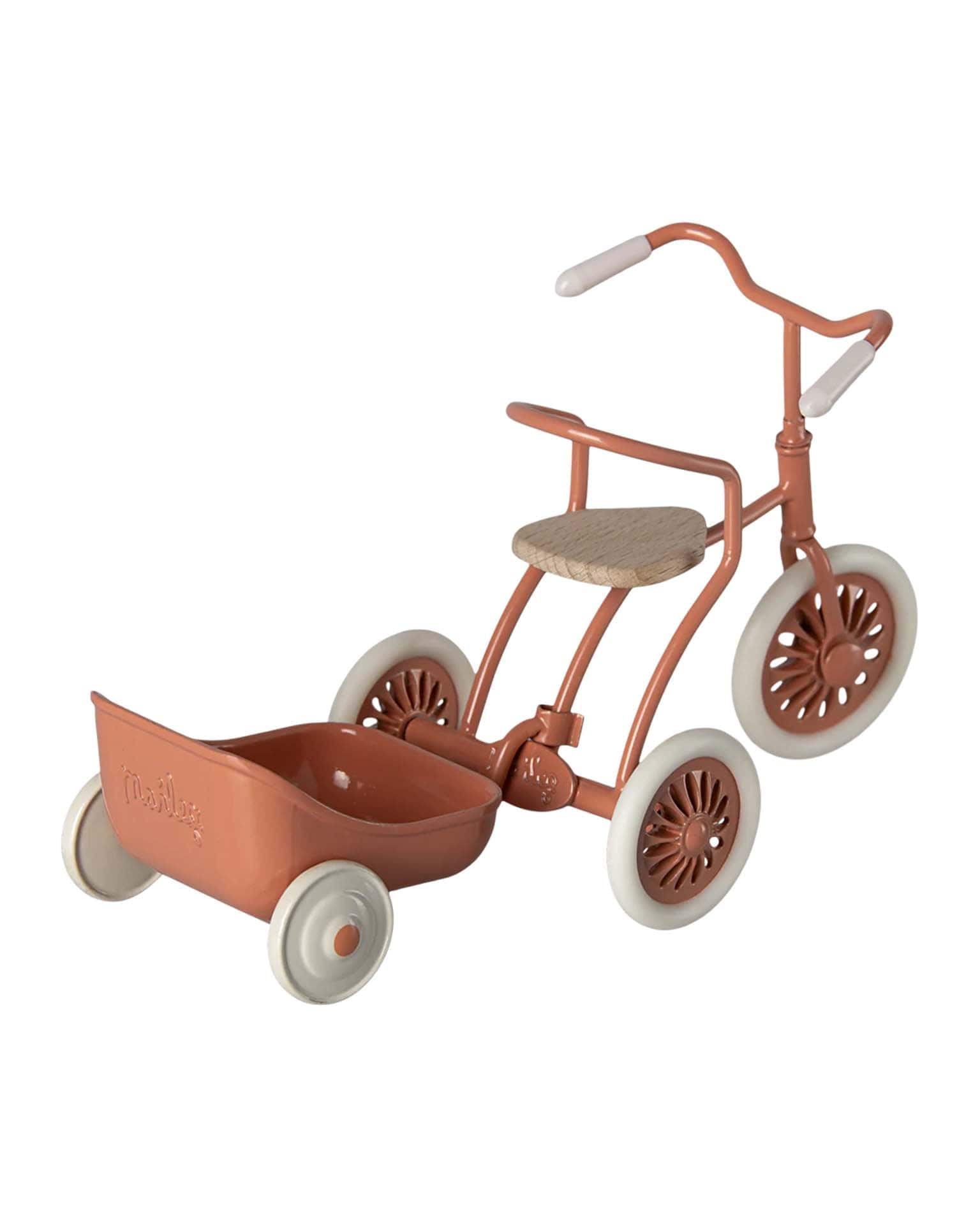 Maileg Mouse Tricycle Hanger In Coral
