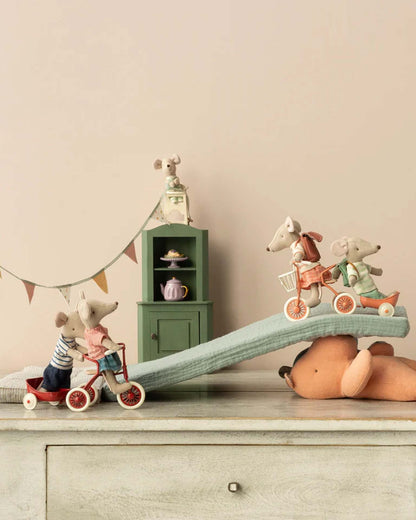 Maileg Mouse Tricycle Hanger In Coral