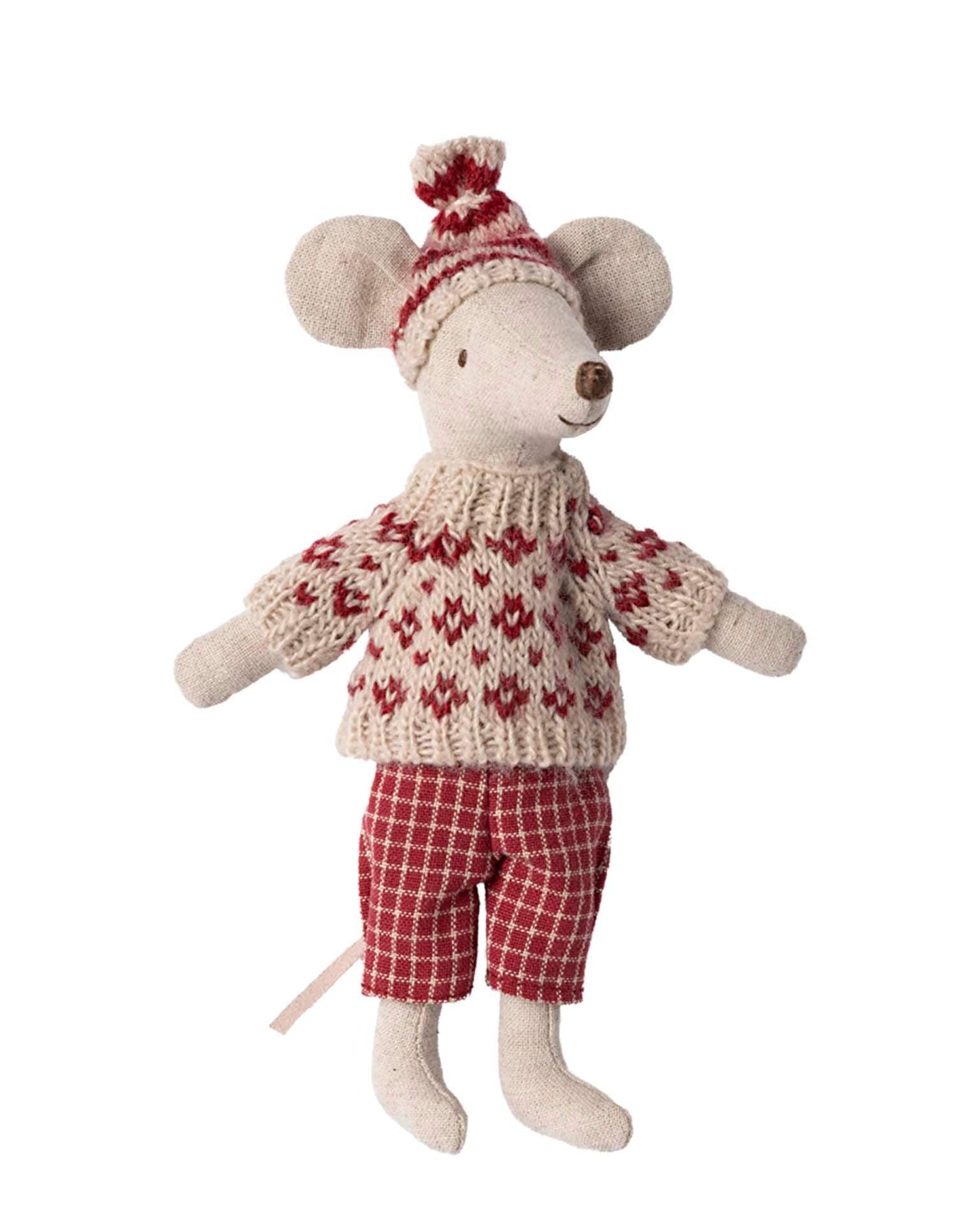 Maileg Mum Winter Mouse With Ski Set In Red