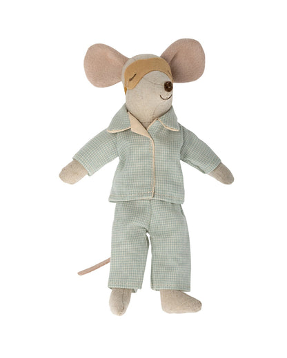 Maileg Pyjamas For Dad Mouse In Blue Check