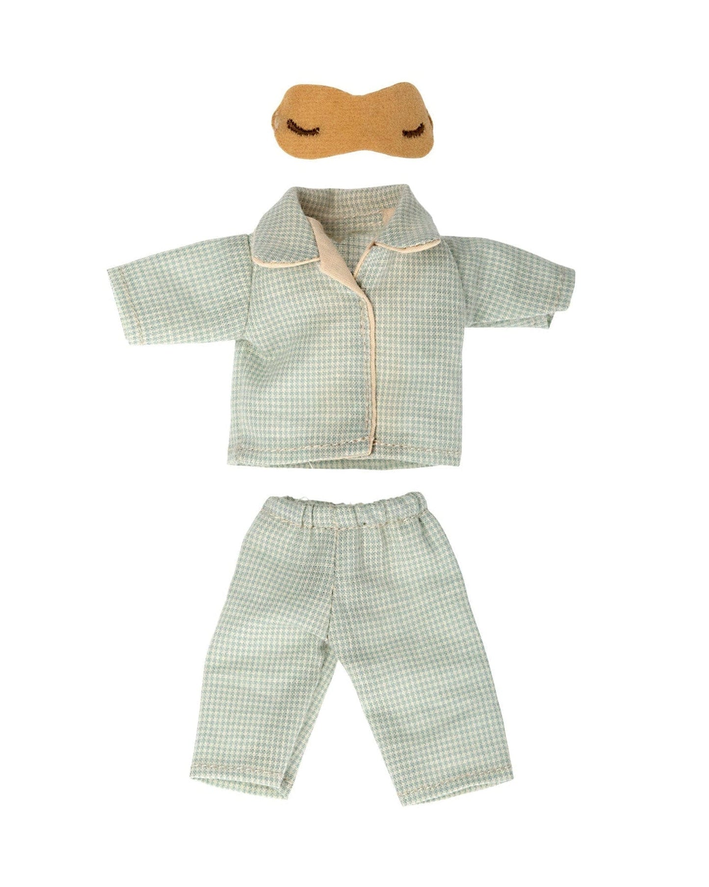 Maileg Pyjamas For Dad Mouse In Blue Check