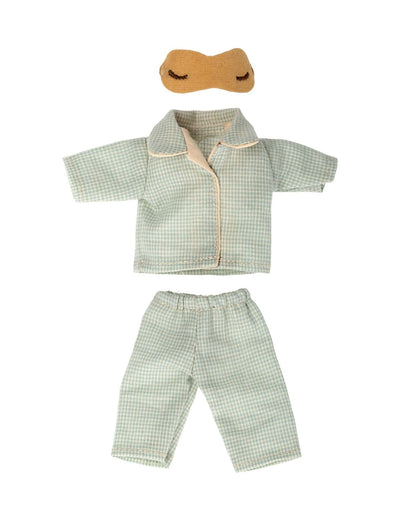 Maileg Pyjamas For Dad Mouse In Blue Check