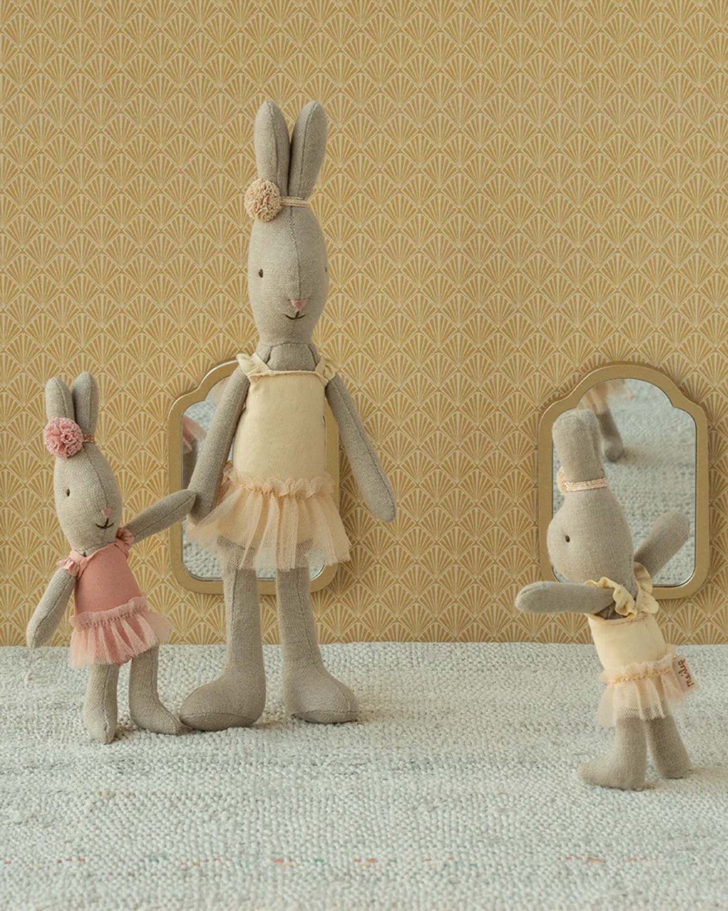 Maileg Rabbit, Micro - Ballet Suit And Skirt In Rose