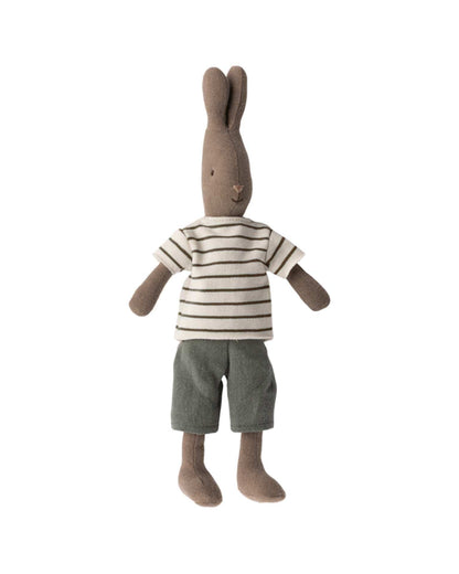 Maileg Rabbit Size 2 In Striped Blouse + Shorts