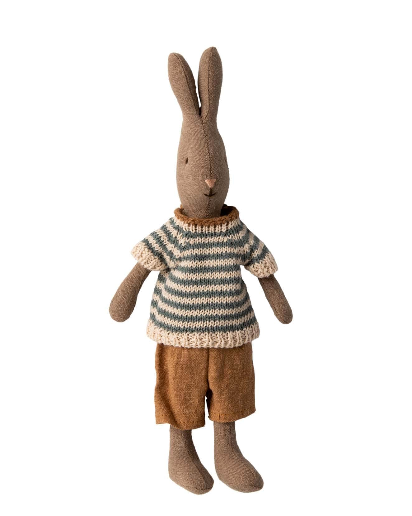 Maileg Size 1 Rabbit In Brown Shirt + Shorts
