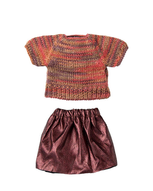 Maileg Skirt And Knitted Blouse, Mum Mouse