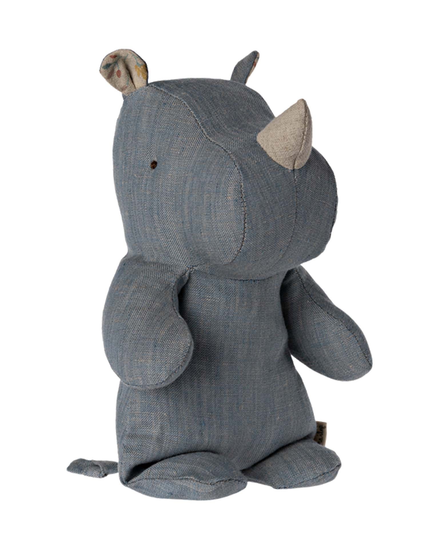 Maileg Small Rhino In Blue/sand