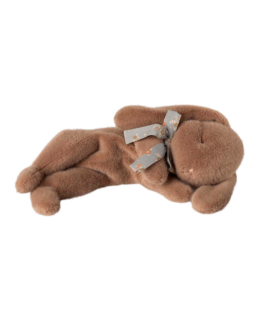 Maileg Small Sleeping Bunny Plush In Soft Brown