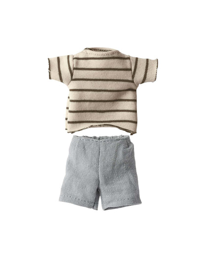 Maileg Striped Blouse And Shorts In Size 1