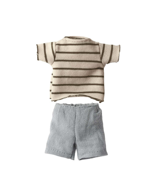 Maileg Striped Blouse And Shorts In Size 1