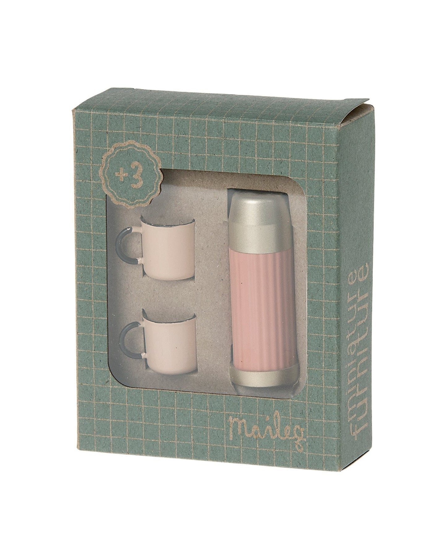 Maileg Thermos And Cups In Soft Coral
