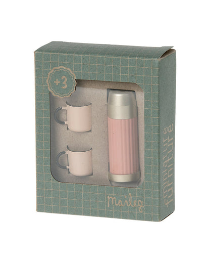 Maileg Thermos And Cups In Soft Coral