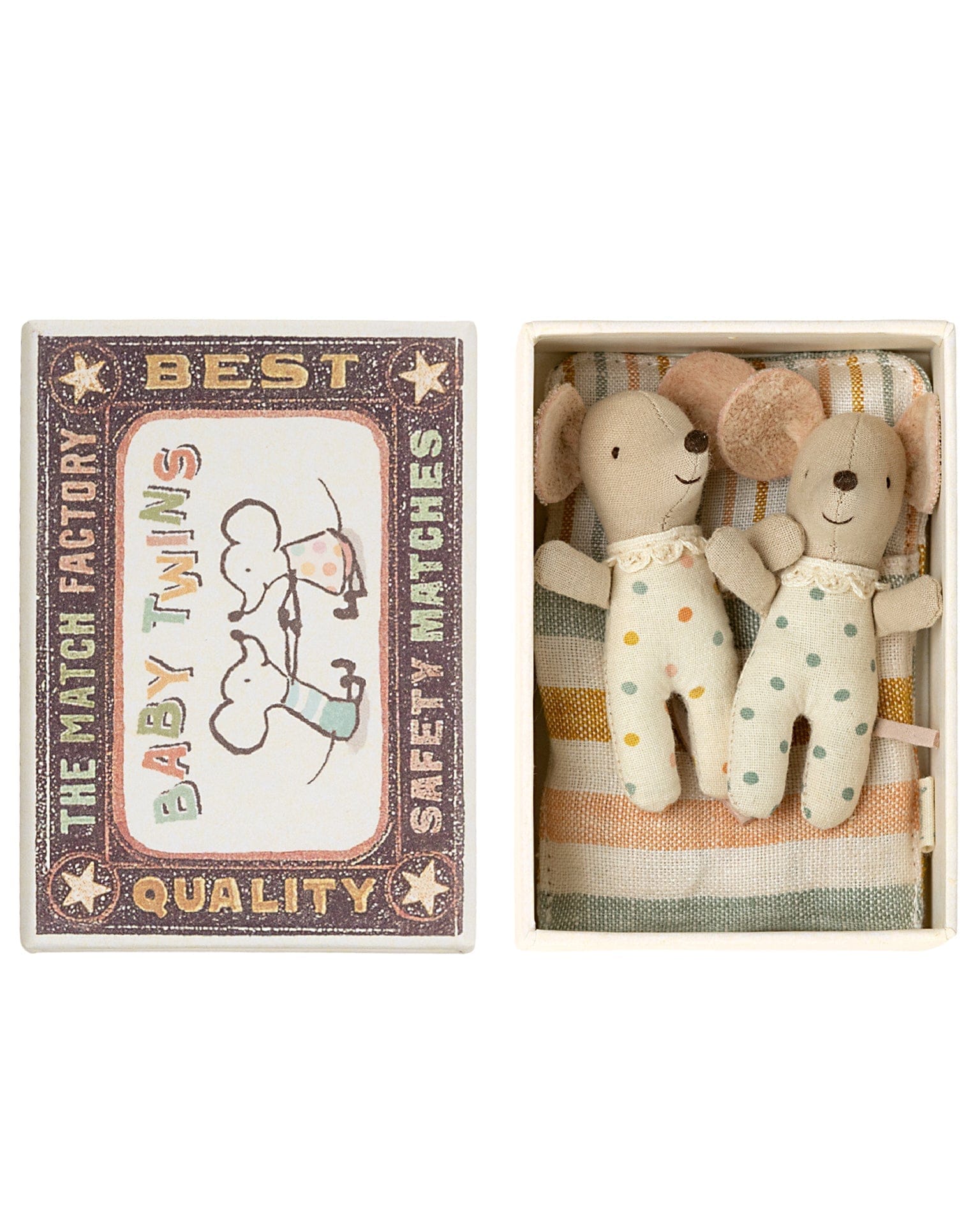 Maileg Twin Baby Mice In Matchbox