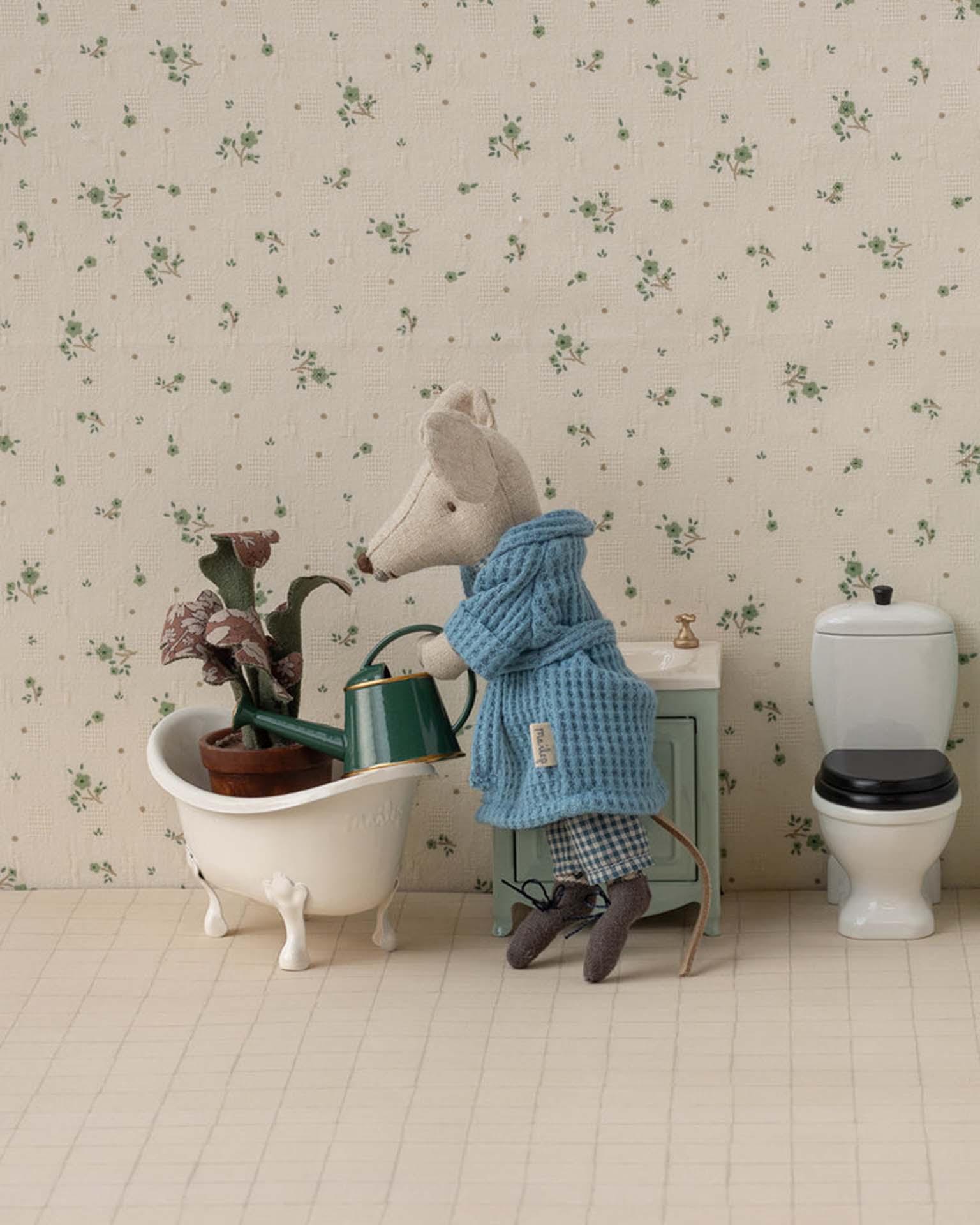 Maileg Watering Can In Dark Green