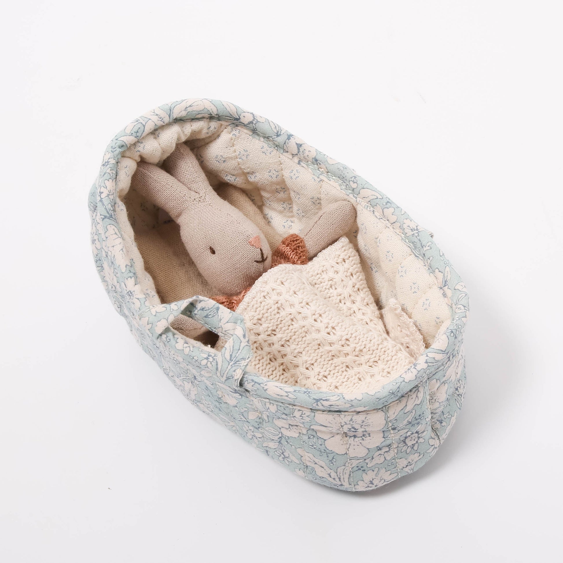 Maileg Rabbit In Carry Cot | Brown