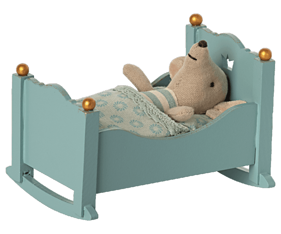  Maileg - Cradle For Baby Mouse, Blue