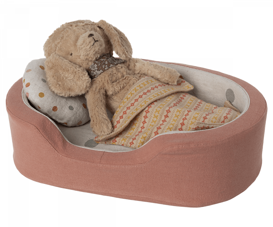  Maileg - Dog Bed Basket, Coral