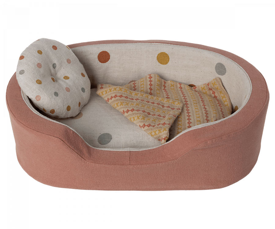  Maileg - Dog Bed Basket, Coral
