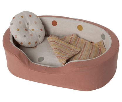  Maileg - Dog Bed Basket, Coral