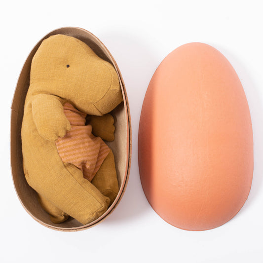 Maileg Gantosaurus In Egg Medium | Dark Ochre