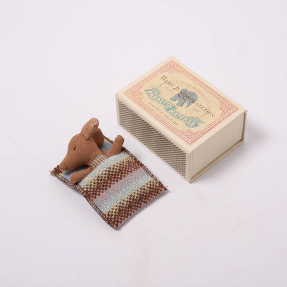 Maileg Sleepy Wakey Baby Mouse In Matchbox | Rose