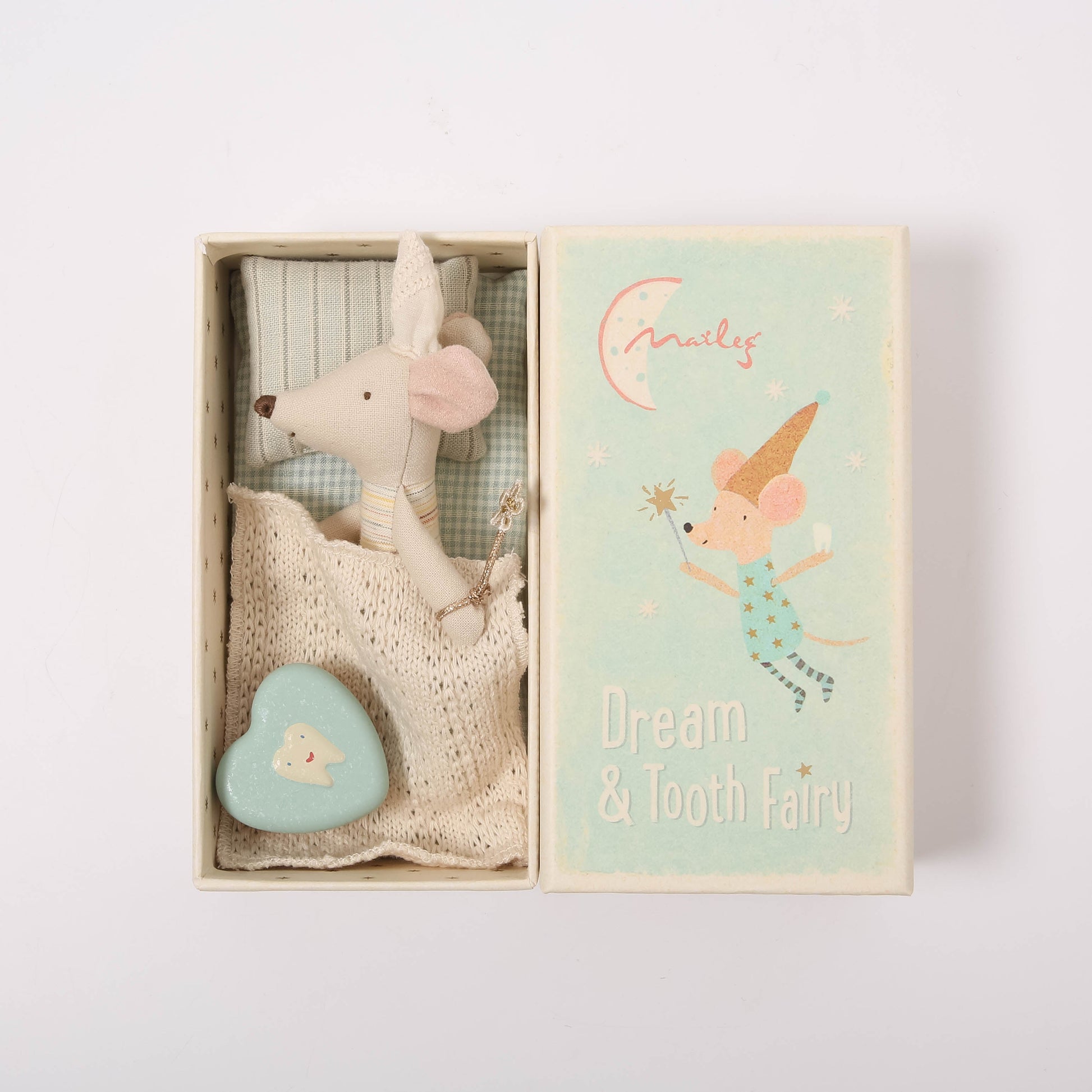 Maileg Tooth Fairy Mouse In Matchbox | Blue