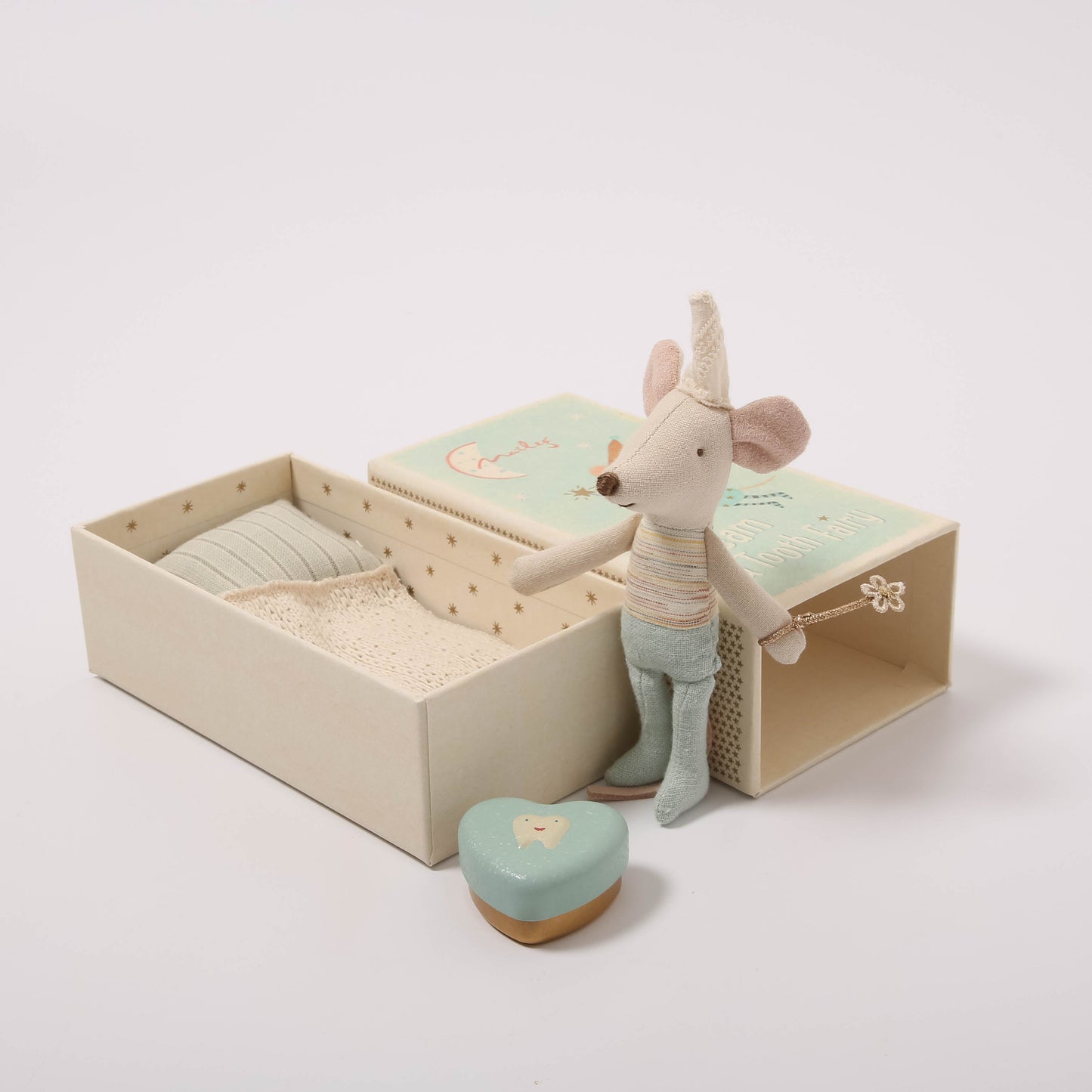 Maileg Tooth Fairy Mouse In Matchbox | Blue