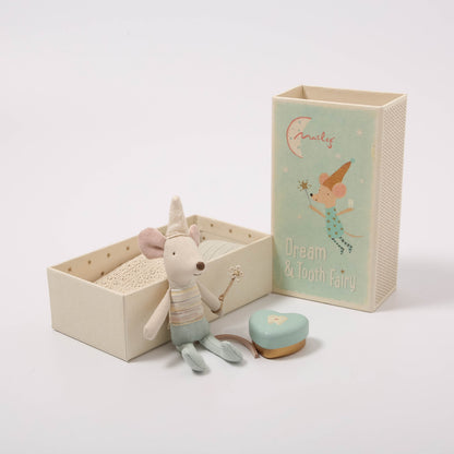 Maileg Tooth Fairy Mouse In Matchbox | Blue