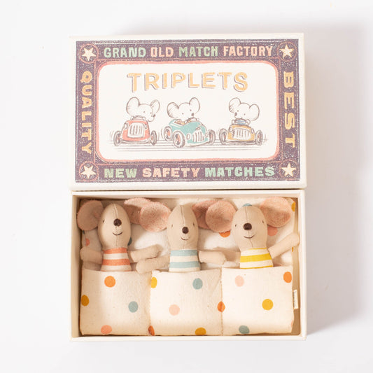 Maileg Triplets | Baby Mice In Matchbox